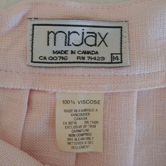 Vintage 14 fits M made in Van Canada heavyweight midi pleated petal pink… - Picture 12 of 15